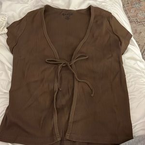 Brandy Melville (John Galt) Brown Bow Tee